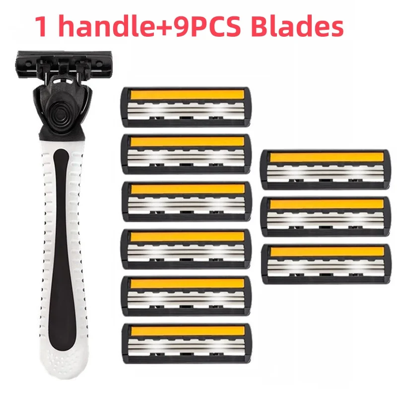 Men's Professional Reusable Safety Shaver with Three-Layer Blade