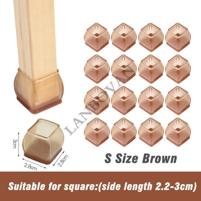 16pcs Enhanced Silicone Furniture Leg Protectors - Non-Slip Felt Pads