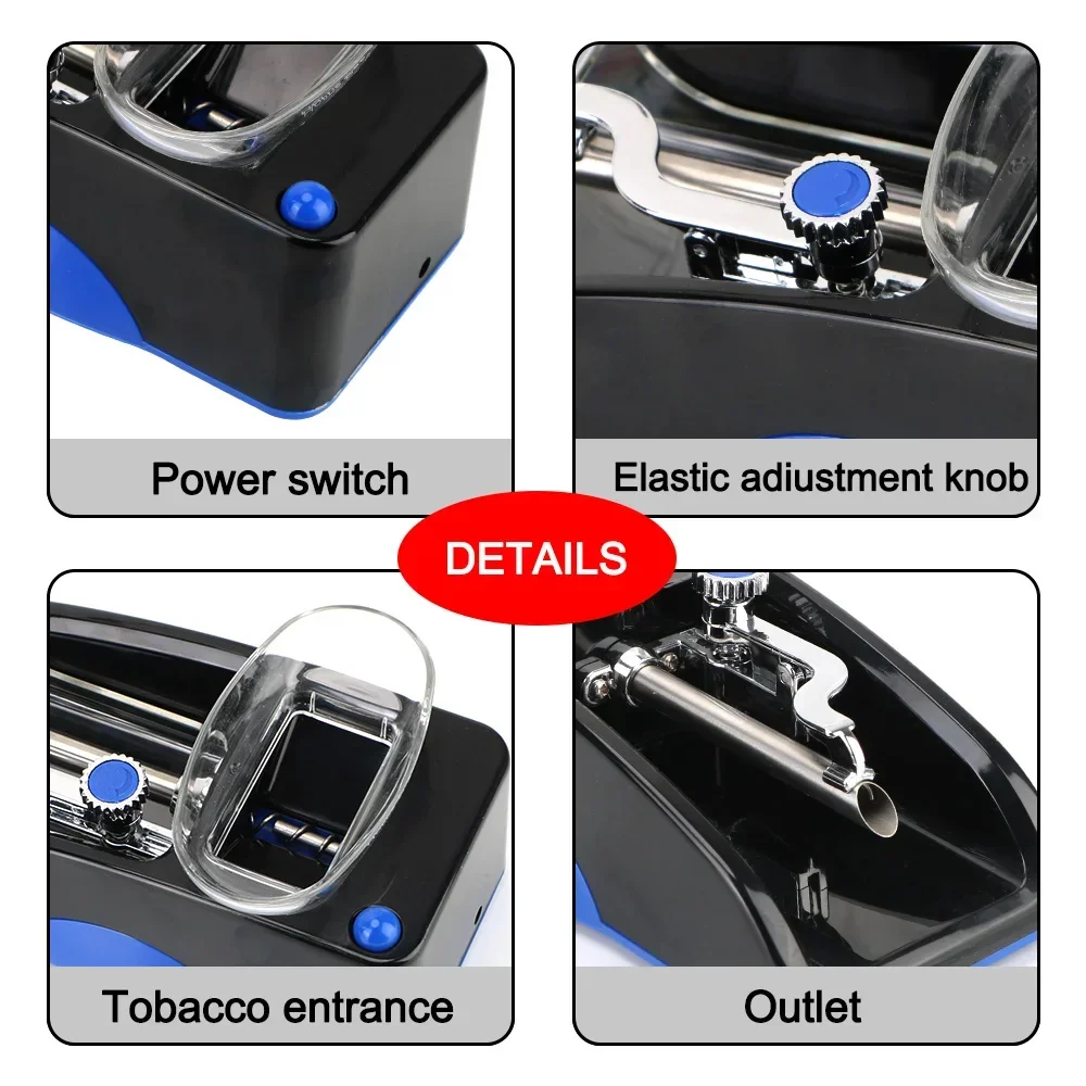 New Electric Automatic Cigarette Rolling Machine Cigar Roller Smoking Tool EU US Plug Injector Maker DIY Accessories