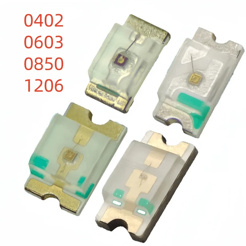 100pcs 0402 0603 0805 1206 SMD LED 구슬 빨간색 노란색 흰색 녹색 발광 다이오드 새로운 액세서리