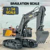 Huina 1592 RC Excavator 1:14 Alloy Remote Radio Controlled 22Ch Big Engineering Vehicle Simulation Navvy RC Truck Toy for Boy 4