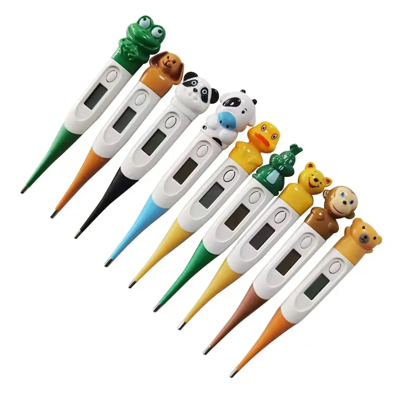 Digital Thermometer 1pc Baby Cartoon Oral Armpit Flexible Tip Waterproof Cute Design Frog Cow Rabbit Bear Duck Rabbit Panda Cow