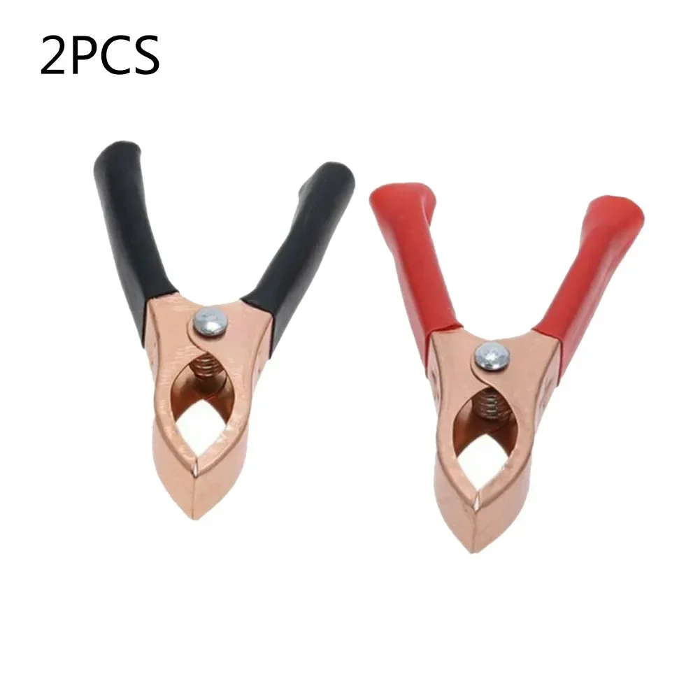 Alligator Clips YTOM 2Pcs Alligator Clips 30A 70mm Crocodile Clip Car Van Battery Test Lead Clips Alligator Connect Socket Plug For Batter alligator clips