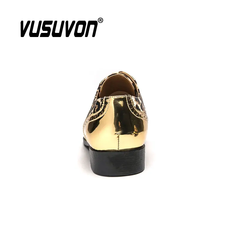 Luxury Leopard Print Formal Men Derby Dress Shoes Classic Dress Loafers Lace-Up Silver Golden Causal Footwear 39-45 4