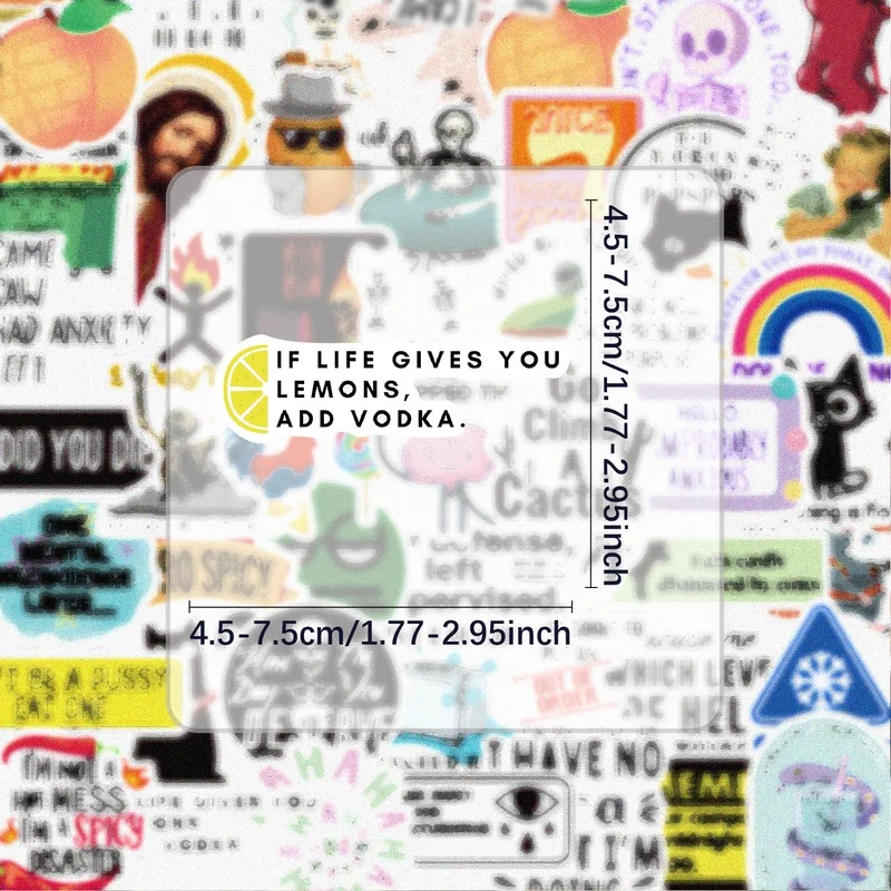 Vibrant and Witty Sticker Pack – 50 Unique Sarcastic Decals for Creative Expression and Decoration