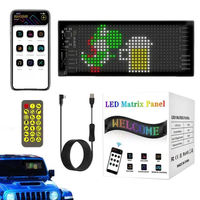 APPControlAutoRearWindowLEDDisplayCarSmartLEDPixelDisplay