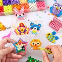 Handmade Magic Water Fuse Beads Creative Beads DIY Art Crafts Toys Magic Water Sticky Beads Sensory Toys Set with Accessories 2