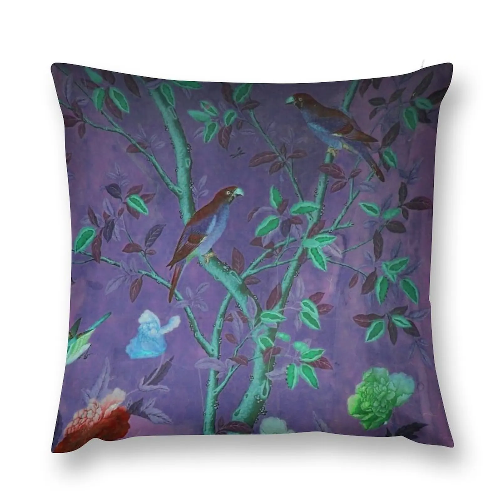 

Aubergine & Teal Chinoiserie Throw Pillow Christmas Covers For Cushions Luxury Pillow Case Christmas Pillows