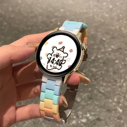 Korean Cute Candy Colored Rainbow Acrylic Watch Band for Galaxy Watch 5 40 44 (Rainbow)