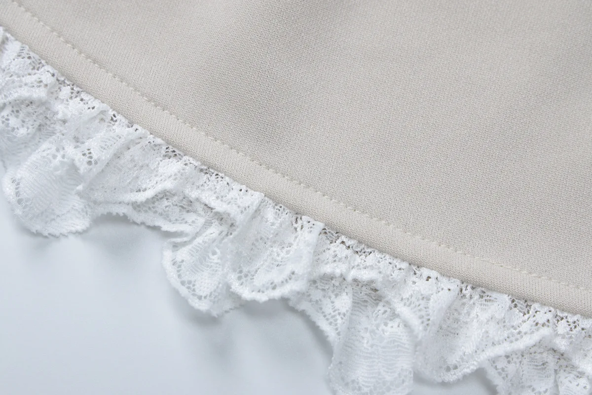 Autumn Lace Patchwork Mini Dress For Women Ruffled Sleeveless Elegant Slim Party Dress Gown Female Luxury High Waist Dress