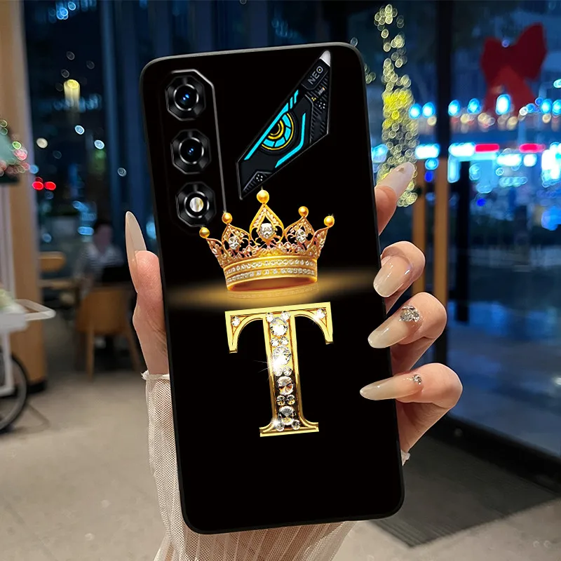 Newest Crown Letter Couple Phone Case - Soft Black Candy Shockproof Casing
