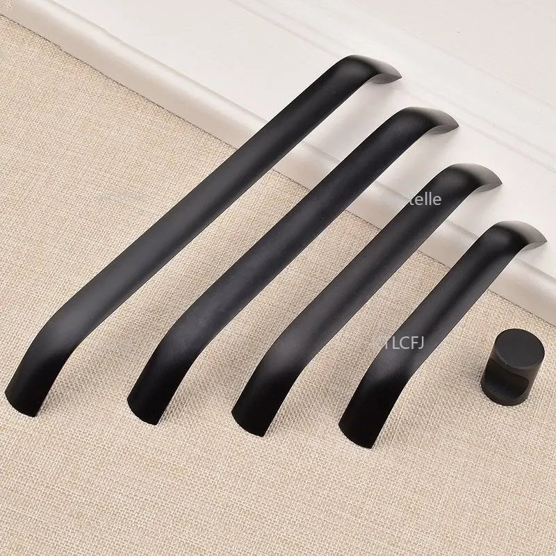 

Modern Aluminum Drawer Handles for Furniture Handles Hardware Kitchen Furniture Silver Black Semicircle