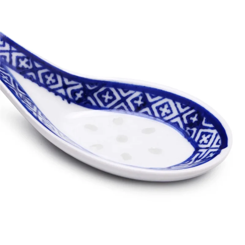 5Pcs Ceramic Spoon Multi-Function Chinese Style Scoop Porridge Spoon Tableware Soup For Home Restaurant Cooking Tool Cooking Scoop Ceramic Spoons