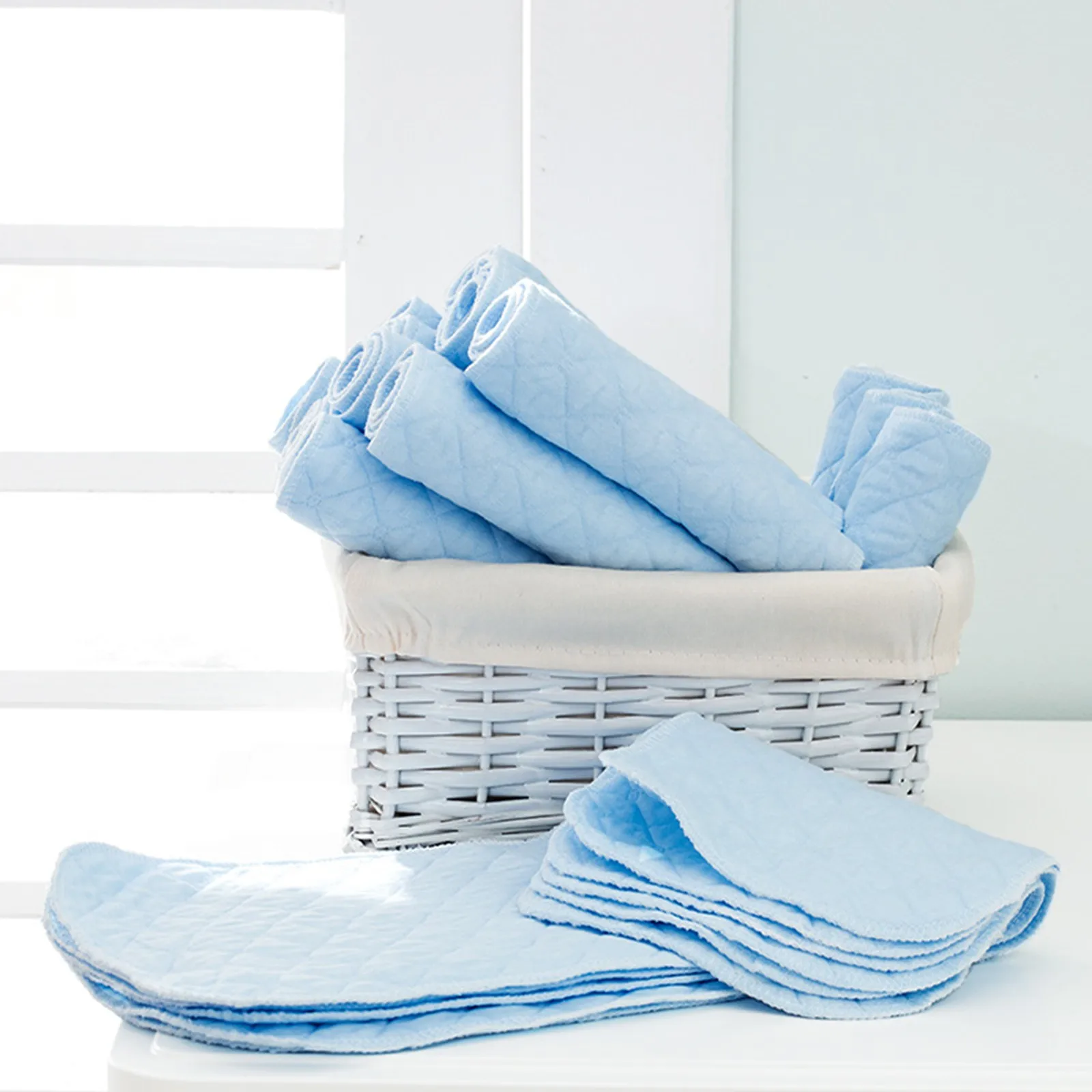 Microfiber Baby Nappies Reusable Cloth Diaper Nappy Liners Insert Waterproof 10pc 3Layers