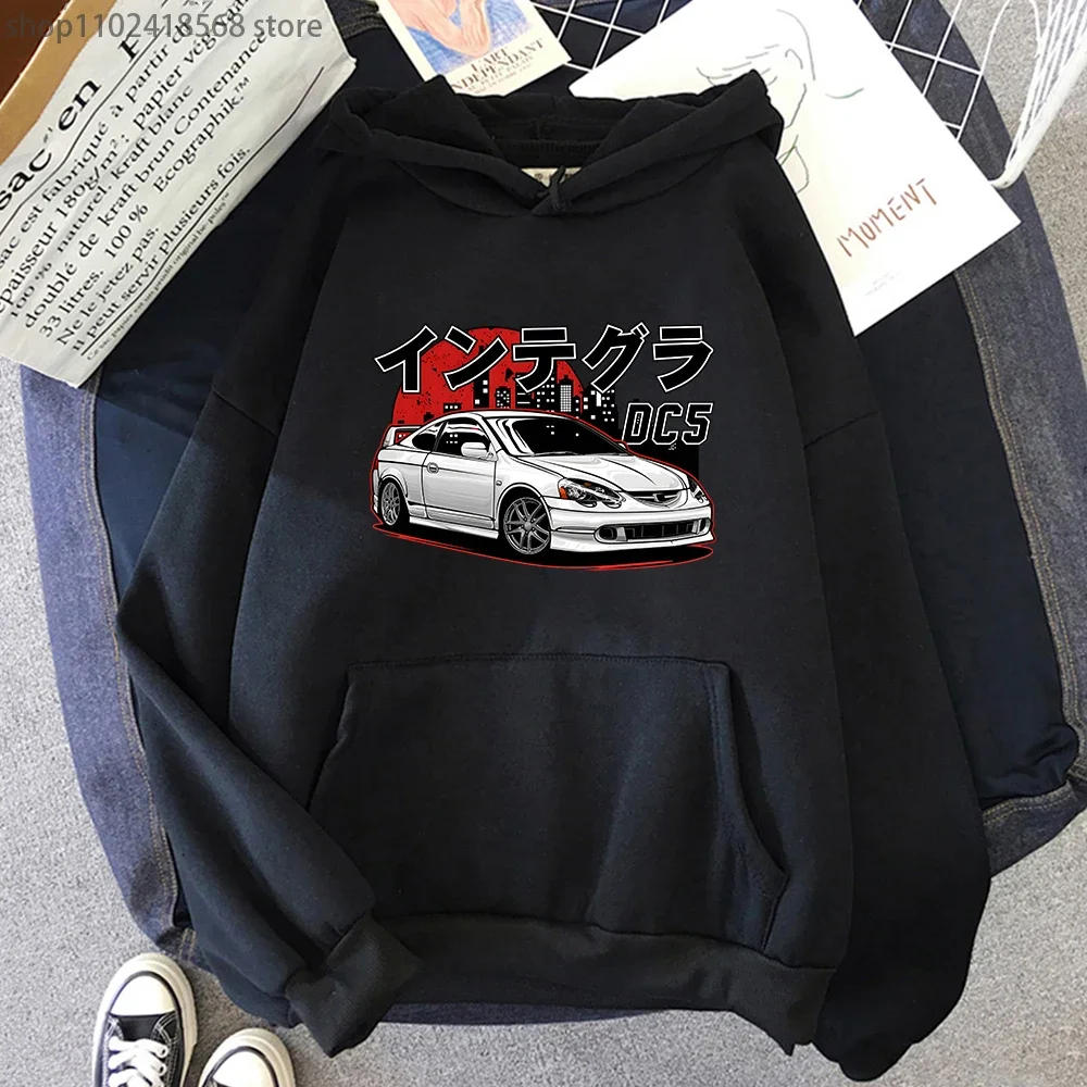 JDM Integra DC5 Type R Hoodie Fashion Men Initial D Graphic Sweatshirts Unisex Pullovers Oversized Japanese Streetwear Women