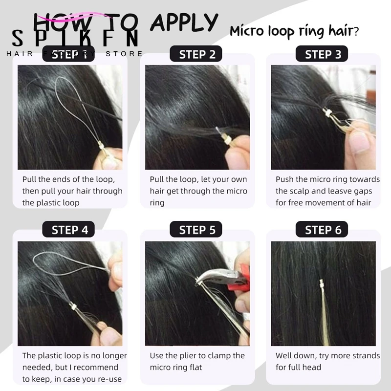 Highlight Blonde Micro Loop Ring Human Hair Extensions 12"-20" Natural Straight Micro Link Hair Black Brown Salon For Women