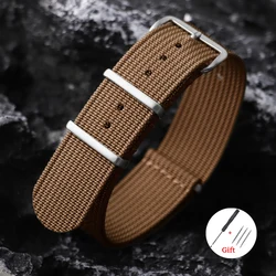 Braided Nylon Universal Sport Watch Strap - Versatile Military - Style Wrist Band Accessory - 22mm (Brown)