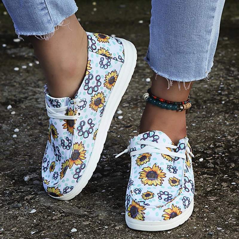 Woman Canvas Slip-on Flat Loafers Summer