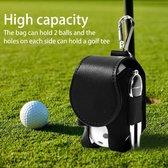 1 stücke mini tasche leder golfball aufbewahrung tasche tragbare golf  taille halter tasche mini golfball behälter taille aufbewahrung golf tasche