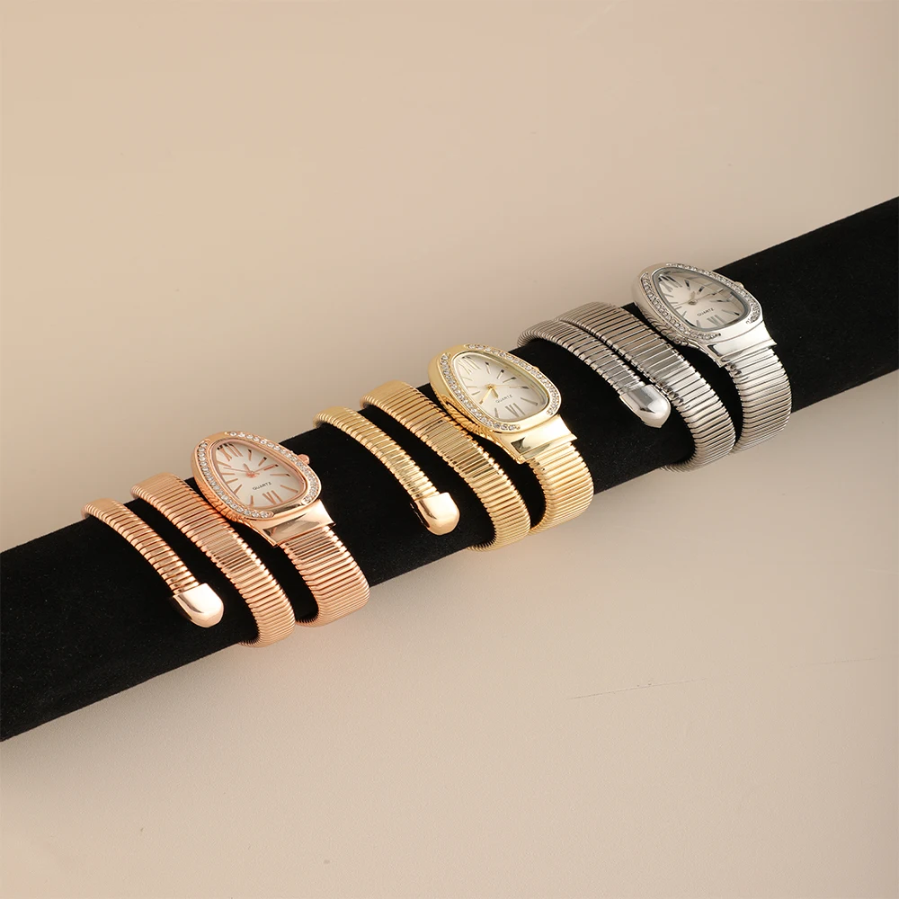 Waterdrop Bracelet Quartz Watch Snake Gold Bracelet Fashion Women's Watch Simple Dial for Ladies