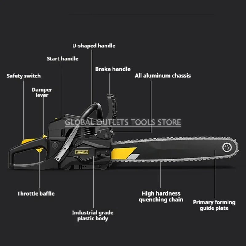 12.8KW 98 Cylinder German Chain Saw Gasoline Logging Saw High-power Chainsaw Arboriculture Cutting Machine Household Fuel-saving 6