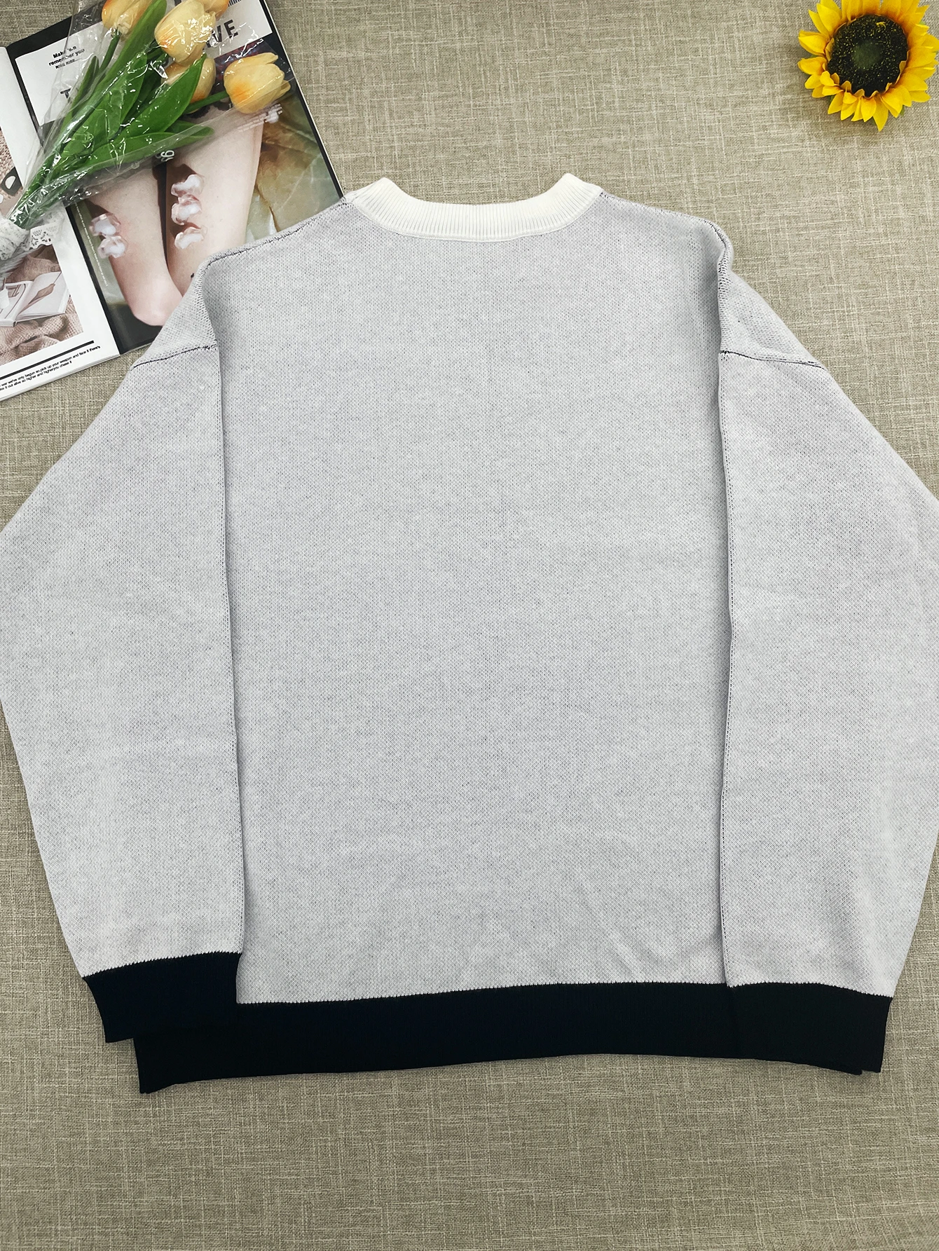 temperament commuter style pullover sweater for women's autumn and winter new loose all-match crew-neck knitwear