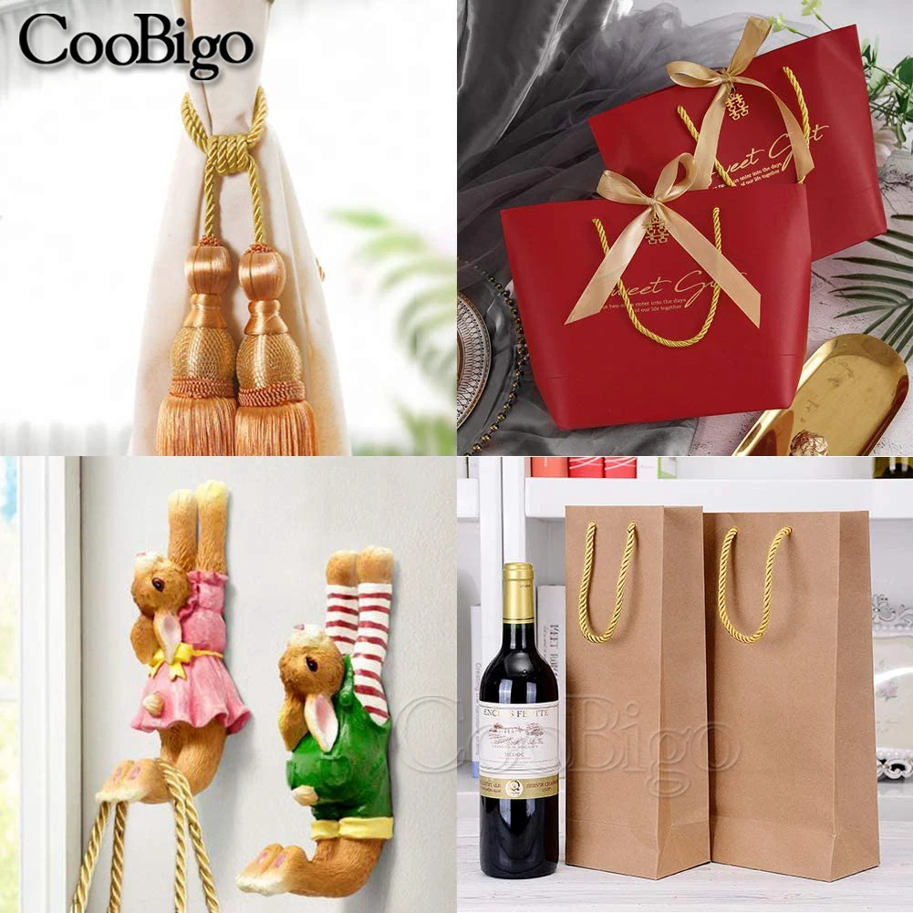 Polyester Rope Nylon Cord Paracord Rope 5mm Three Strand Polyester Cord Decoration Bracelet Ropes Present Bags Curtain Home DIY Craft Accessories 5Meters