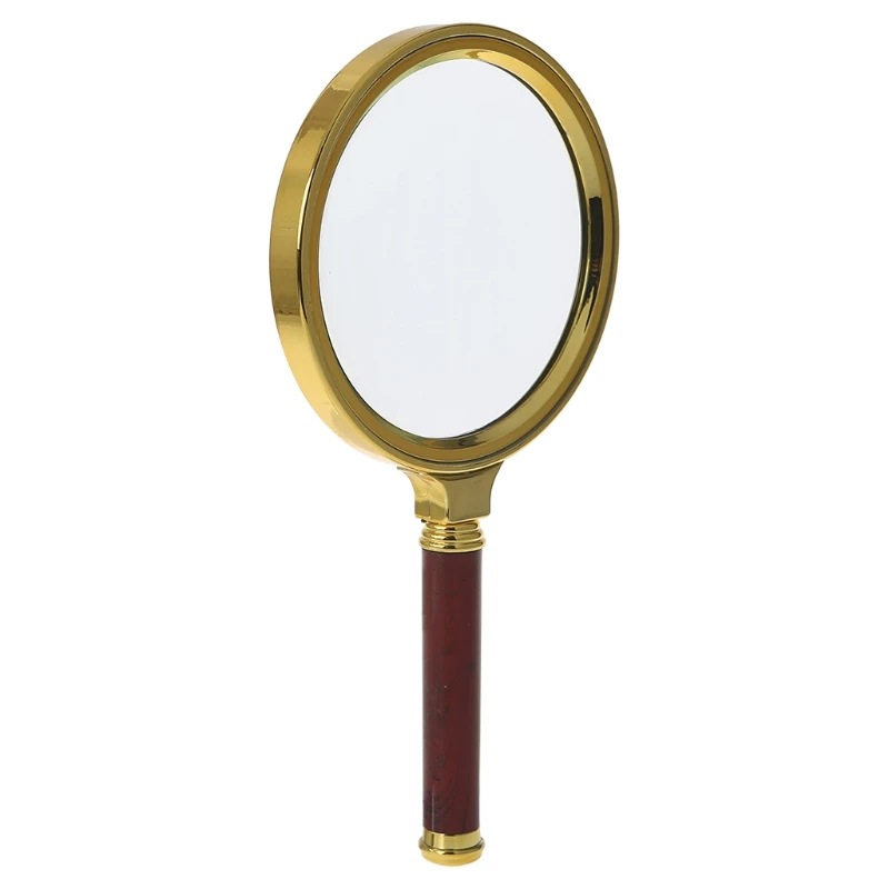 60mm 70mm 80mm Portable Handheld 10X Magnifying Glass Retro Handle Magnifier Eye Loupe Glass magnifying glass