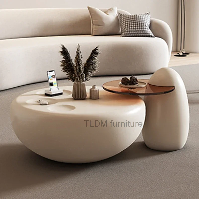 Modern Simple Coffee Tables White Nordic Unique Storage Side Table Premium Irregular Mesa Auxiliar Salon Living Room Furniture saint view white clear restaurants coffee tea unique modern poppy cups set