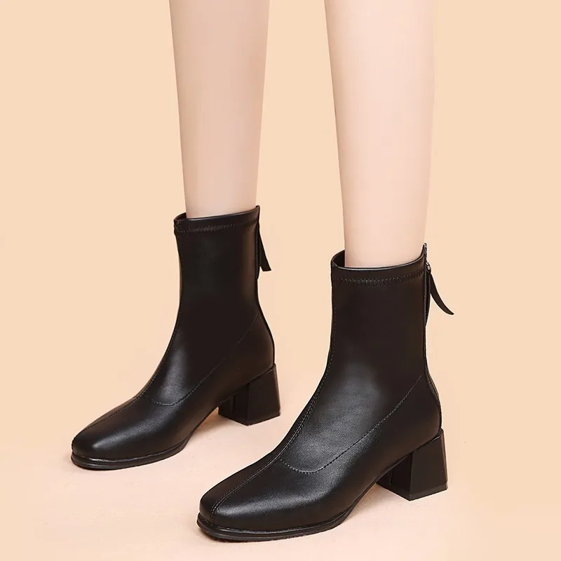 

Женские Классические ботинки из ПУ кожи, на квадратном каблуке