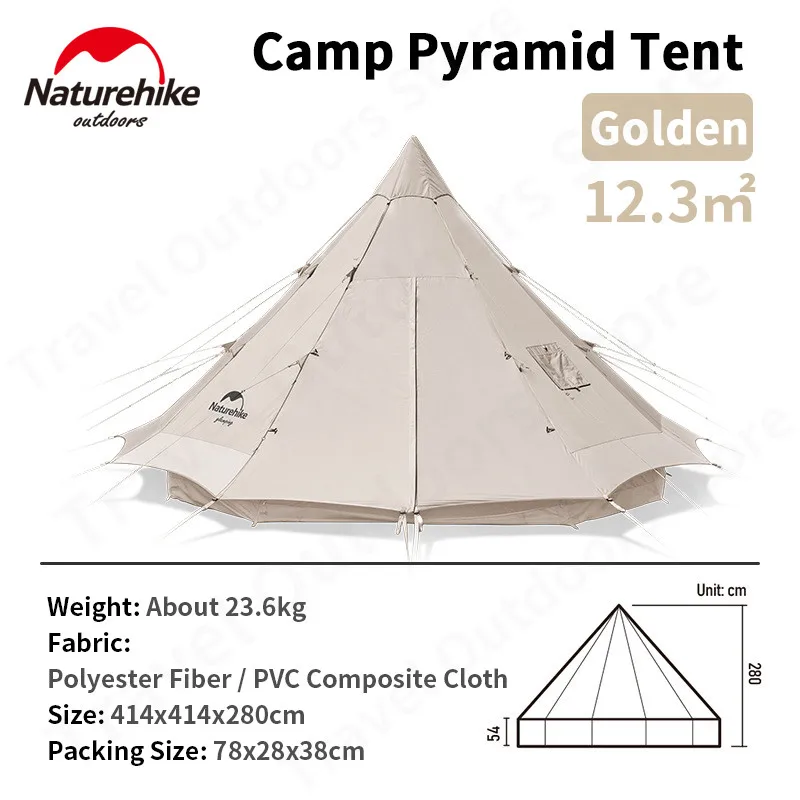 Naturehike Cotton Tent Pyramid Tent Multi-Person Family Glamping