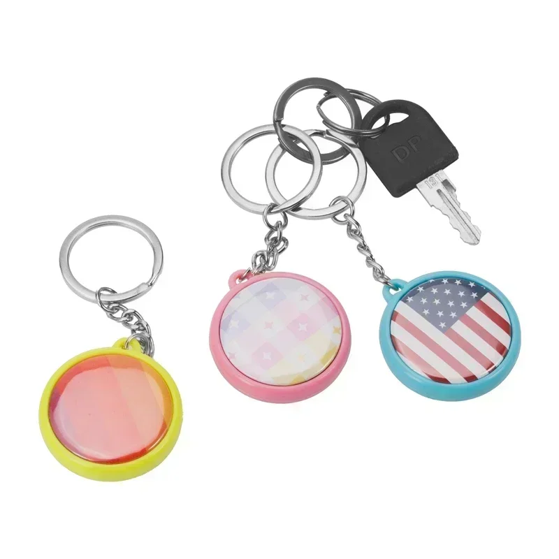 DIY Double-Side Key Ring Badge Button Making Parts 50PCS/Set 25mm 32mm 37mm Round Badge Keychain Pendant Materials