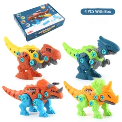 Ensemble de jouets de dinosaures à assembler soi même, 4 pièces, assemblage, combinaison d'écrou à vis, modèle de dinosaure, jouet éducatif pour enfants 