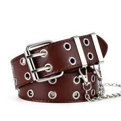 New Style Pin Buckle Jeans Decorative Ladies Retro Decorative Punk Fashion Alloy Women Belts Chain Luxury For Genuine Leather