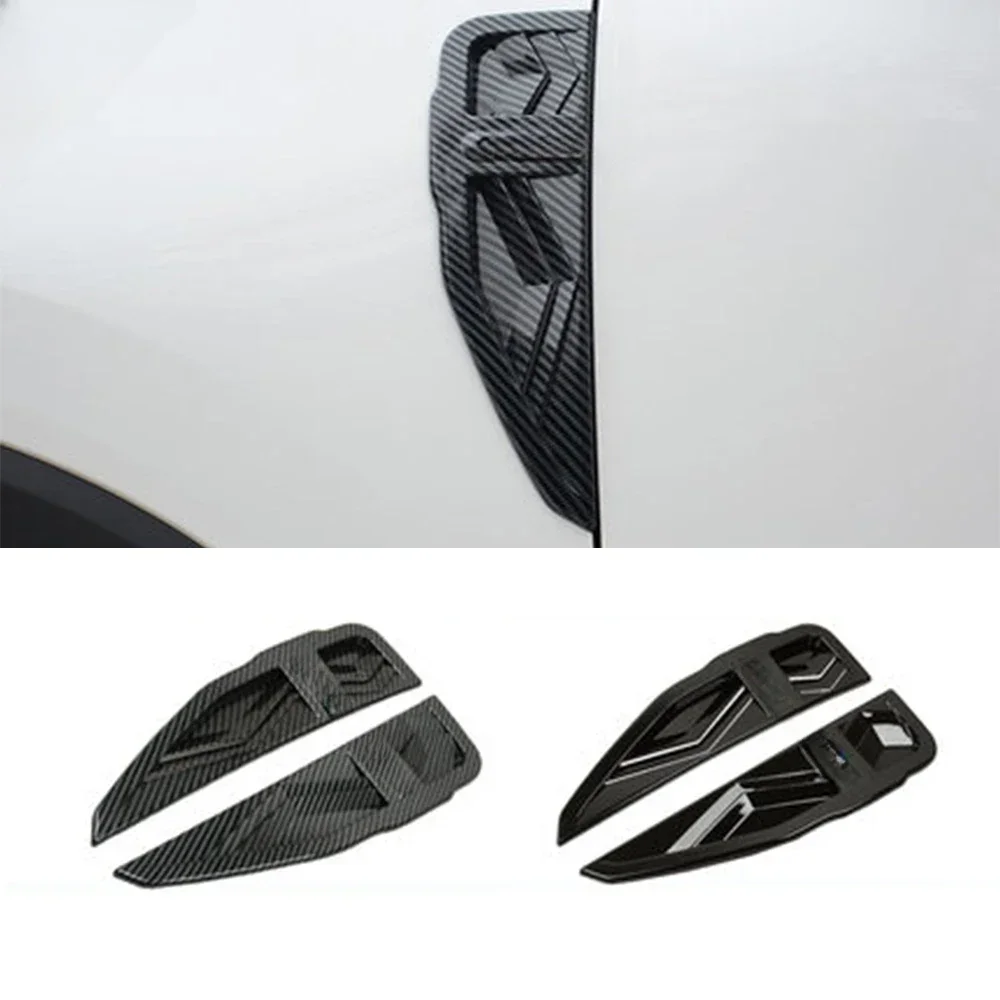 

Carbon Black Car Side Wing Fender Door Emblem Badge Stickers Garnish Trim 2022-2024 For Changan CS55 Plus 2 gen Accessories 2pcs