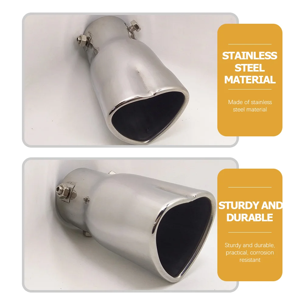 Cars Exhaust Tips Exterior Accessories for Women Heart Shaped Muffler Stainless Steel Heart-shaped Trailer Door Bumper Truck