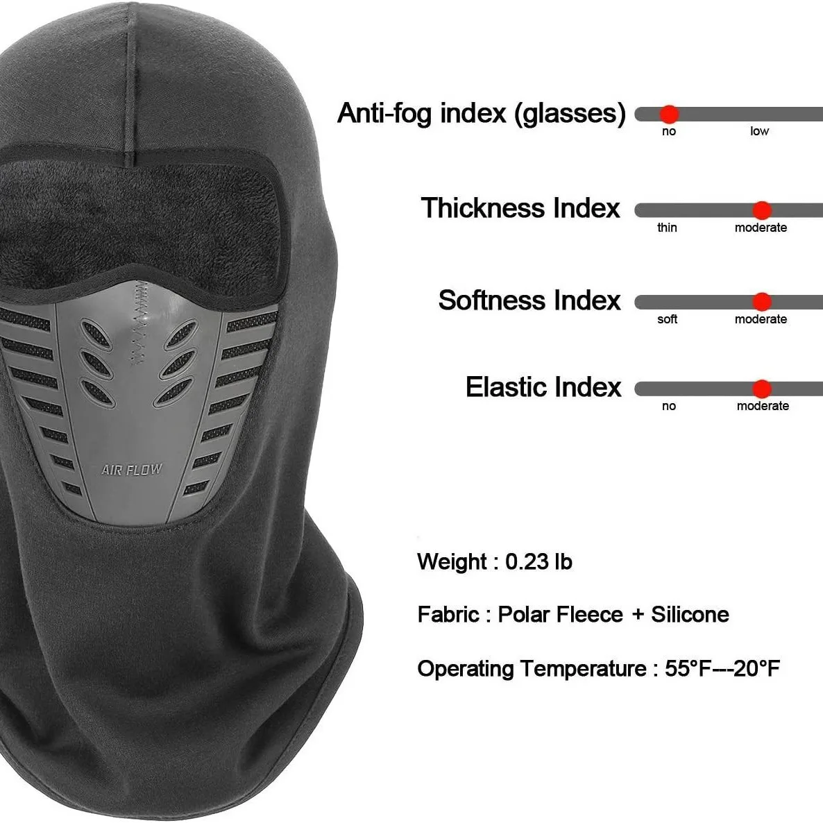 Motorcycle Mask Fleece Thermal Neck Full Face Mask Keep Warm Riding Balaclava Biker Ski Winter Windproof Dustproof Face Shield
