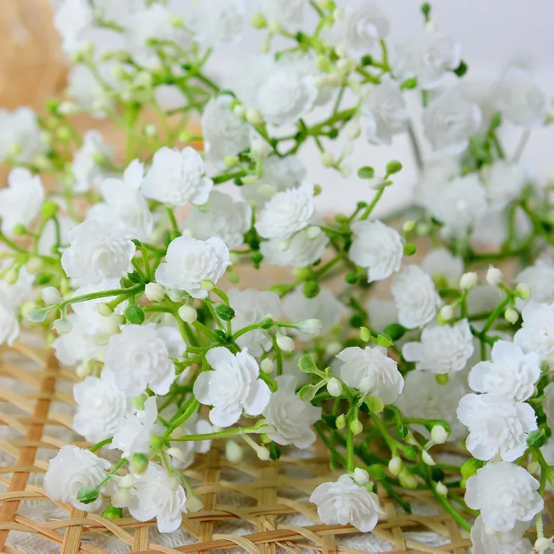 5pcs 7 Forks Artificial Flowers Gypsophila Paniculata Bouquet Indoor  Outdoor Simulation Green Plants 