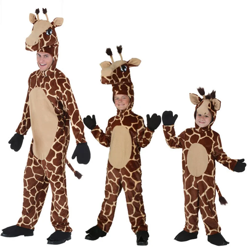 

Halloween Kigurumis Giraffe Family Clothes Adult Children Jumpsuits Animal Cosplay Costume Christmas Carnival Bodysuits