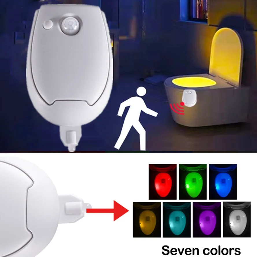 HHLZYH PIR Motion Sensor Lights Toilet Night Light LED Washroom Night