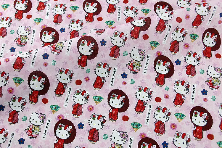 Breite 145 cm Sanrio Kimono Hello Kitty Baumwollstoff Nähen