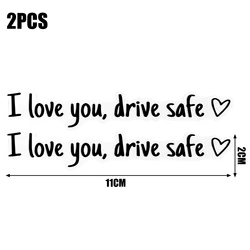 Drive Safe Love You Rearview Mirror Decal - Heartfelt Car Decoration Sticker - 11x2cm (2pcs)