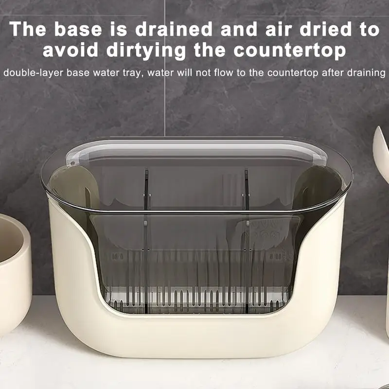 Kitchen Spoon Chopstick Storage Silverware Drying Drain Basket Cutlery Holder 3 Compartment Flatware Caddy Kitchen Accessories 4