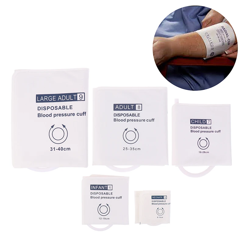 Disposable Large Adult Infant Child Arm Blood Pressure Cuff Without Bladder Single Tube Non Woven Fabric Composite Material