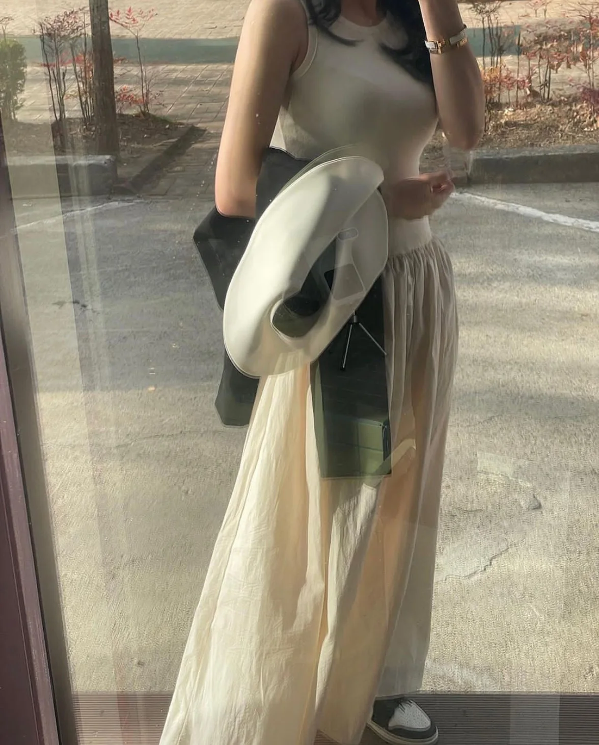 Women Elegant Long Dress Summer Sleeveless Korean Chic Dresses Ladies Vintage A Line Casual Long Robe Vestidos