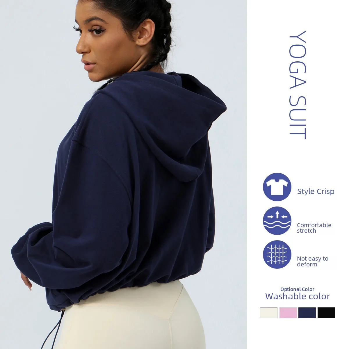 Women Sports Jacket Loose Casual Sportswear Fitness Top Outdoor Running Cycling Training Zipper Jacket Women Cotton Polyester Long Sleeve