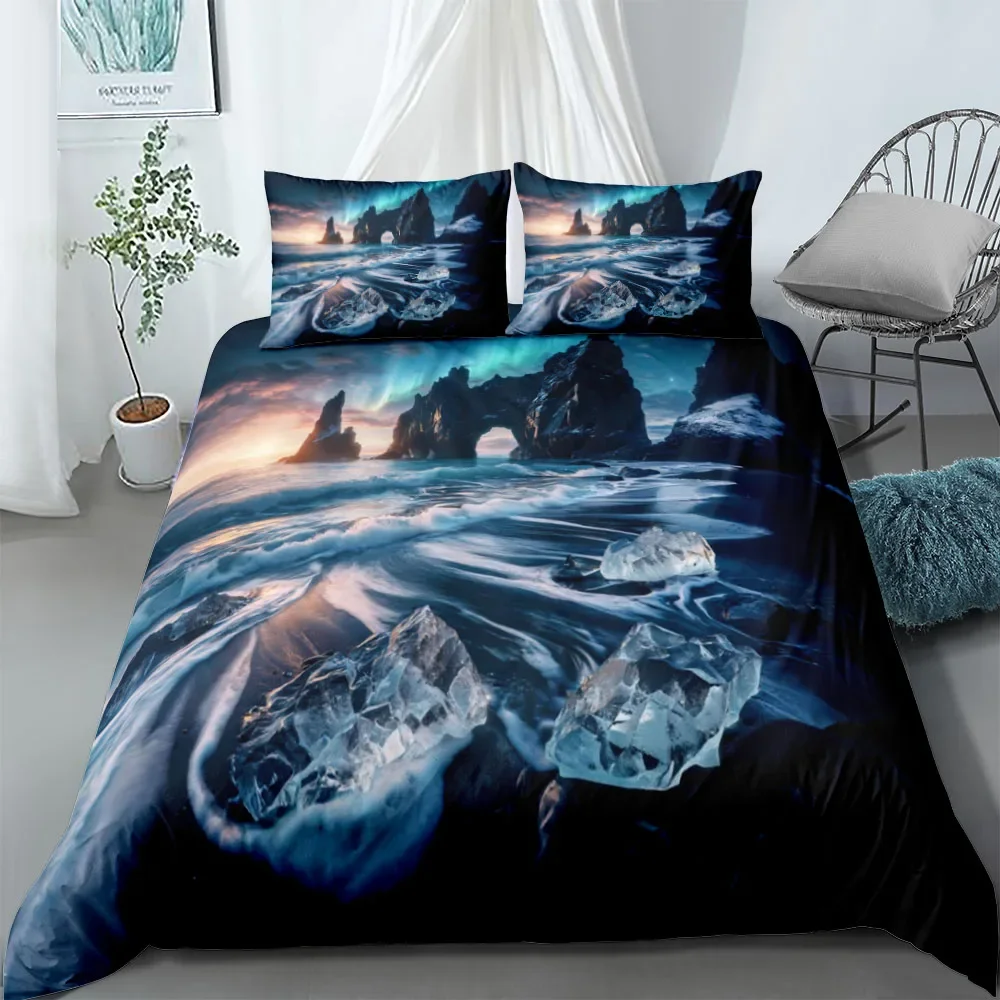 Mirror Waters Duvet Cover Set UK Single Double Queen US Twin Full King Size pkm Bed Linen Set