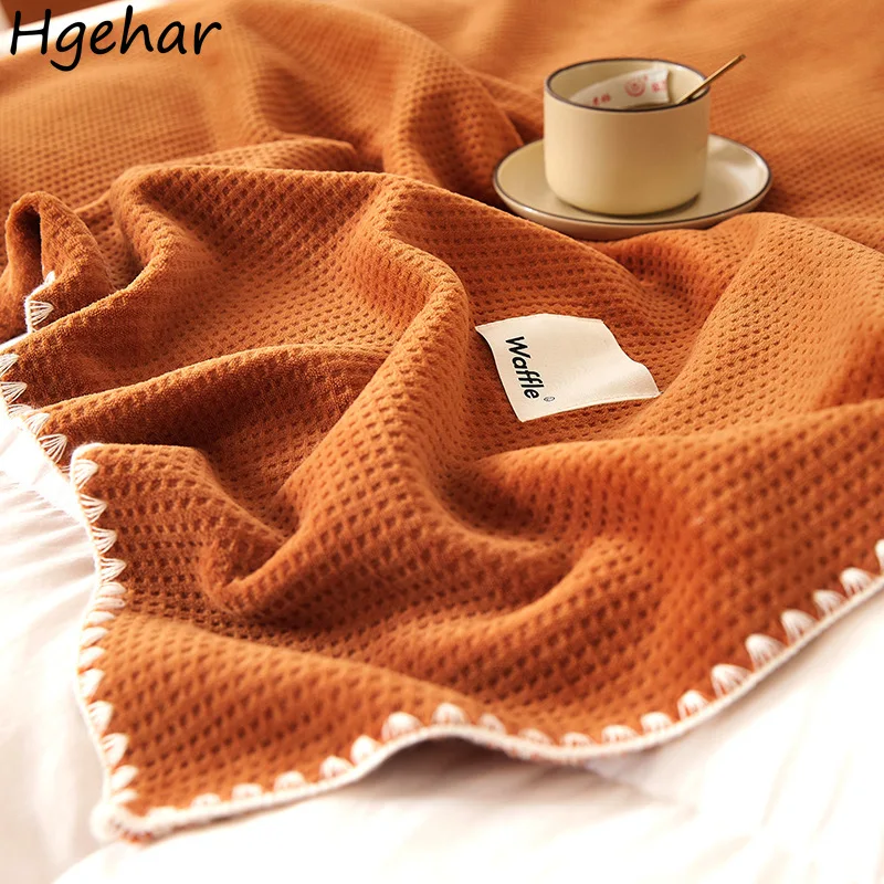 

Одеяло простое в японском стиле, домашний текстиль в винтажном стиле для спальни, простая однотонная Удобная Весенняя повседневная одежда для взрослых, 7 цветов