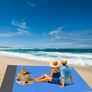 Large Beach Anti sand Towels Mat Anti Sand-free Beach Anti Sand Beach Blanket Oversized Pocket Picnic Wind Prevent Proof