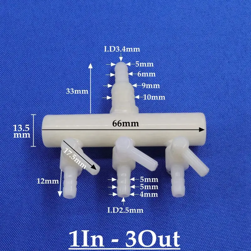 2 pcs 4-8mm 2~6 Heads Aquarium Fish Tank Air Pump Hose Connector Oxygen Pipe Splitter Distributors Aeration Tube Valve